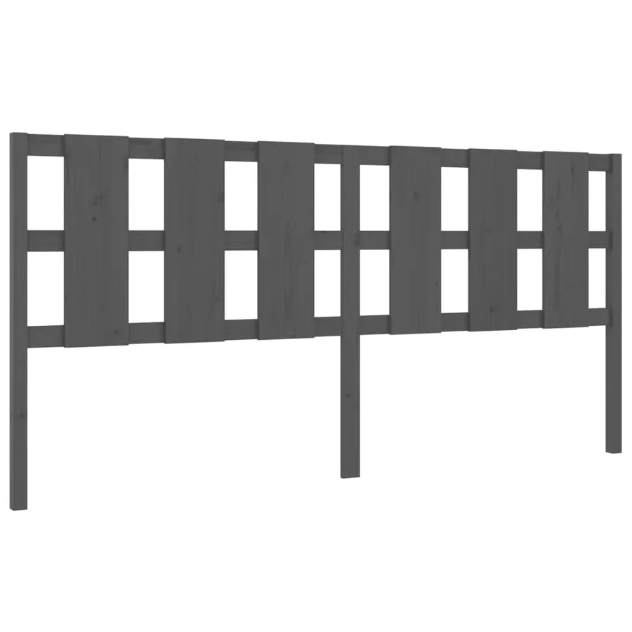 Tête de lit Gris 205,5x4x100 cm Bois massif de pin - 2