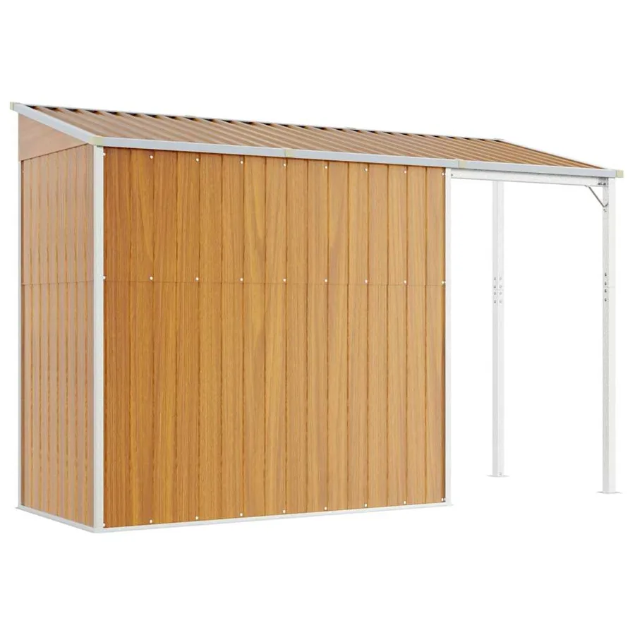 Abri de jardin avec toit prolongé marron clair 277x107x181 cm - 6