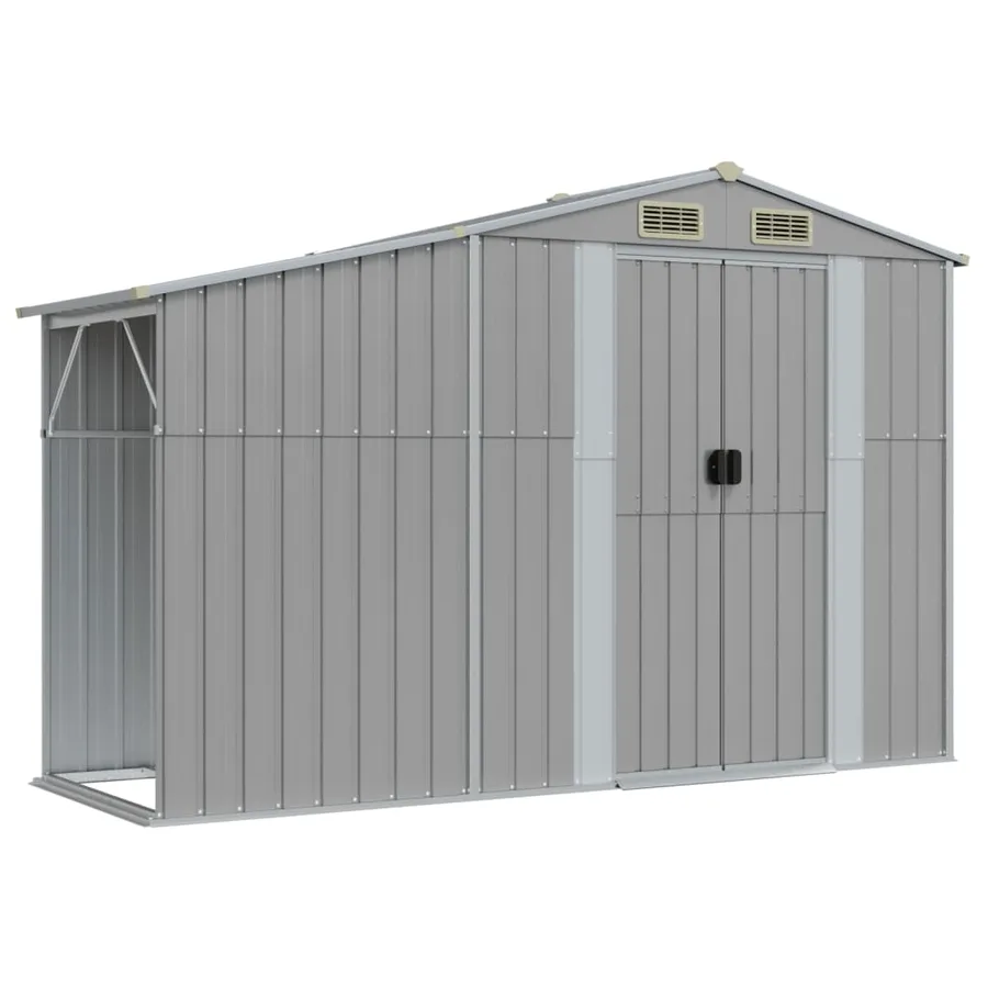 Abri de jardin gris 277x93x179 cm acier galvanisé - 2