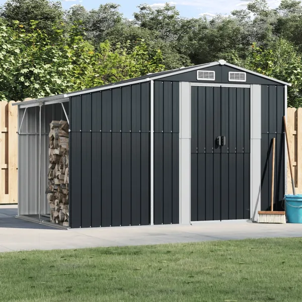 Abri de jardin anthracite 277x192,5x179 cm Métal galvanisé