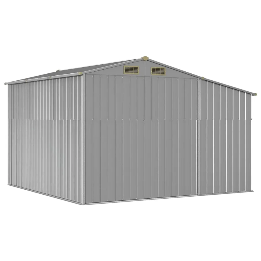 Abri de jardin gris 277x279x179 cm acier galvanisé - 7