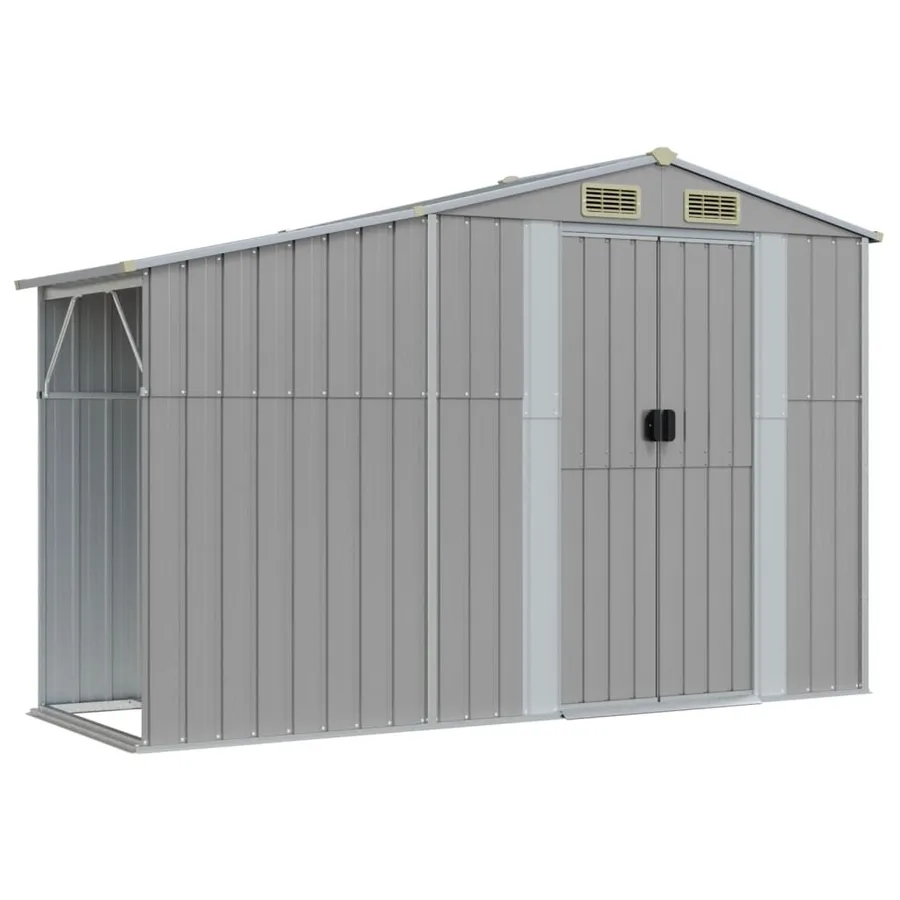 Abri de jardin gris 277x279x179 cm acier galvanisé - 8