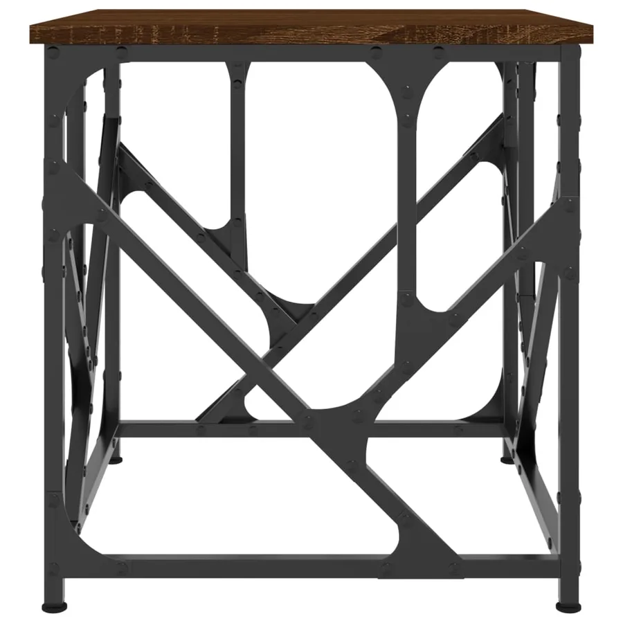 Table basse chêne marron 45x45x47,5 cm bois d'ingénierie - 4