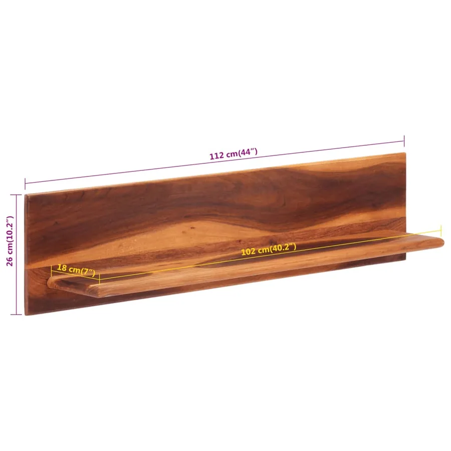 Étagères murales 2 pcs 112x20x26 cm bois massif d'acacia - 6