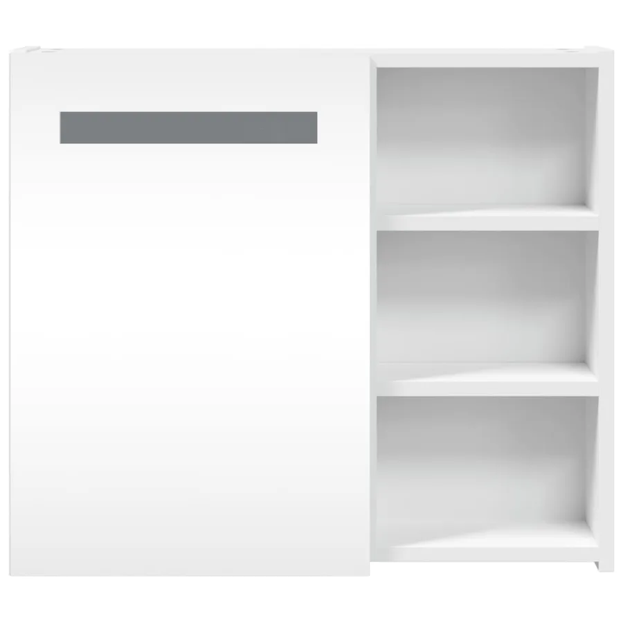 Armoire de salle de bain à miroir avec LED blanc 60x13x52 cm - 4