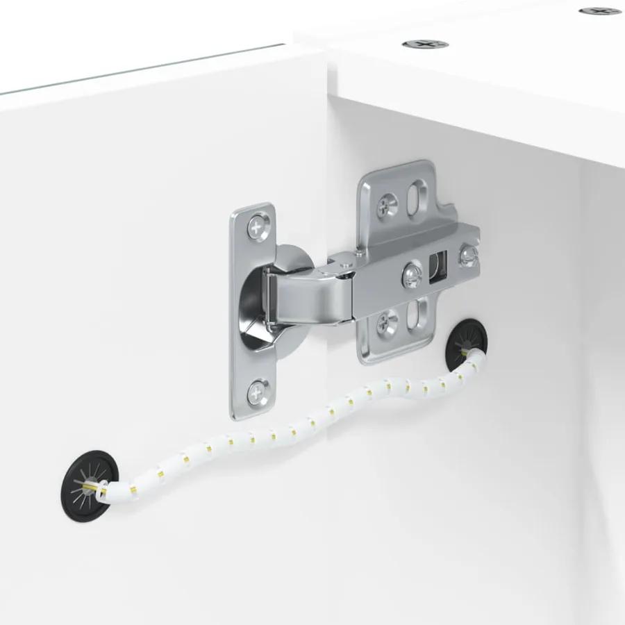 Armoire de salle de bain à miroir avec LED blanc 60x13x52 cm - 9