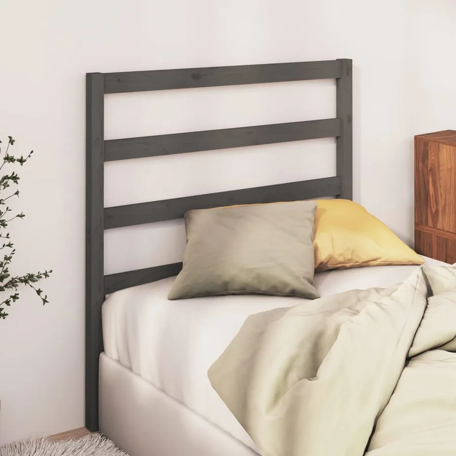Tête de lit Gris 106x4x100 cm Bois massif de pin - 3