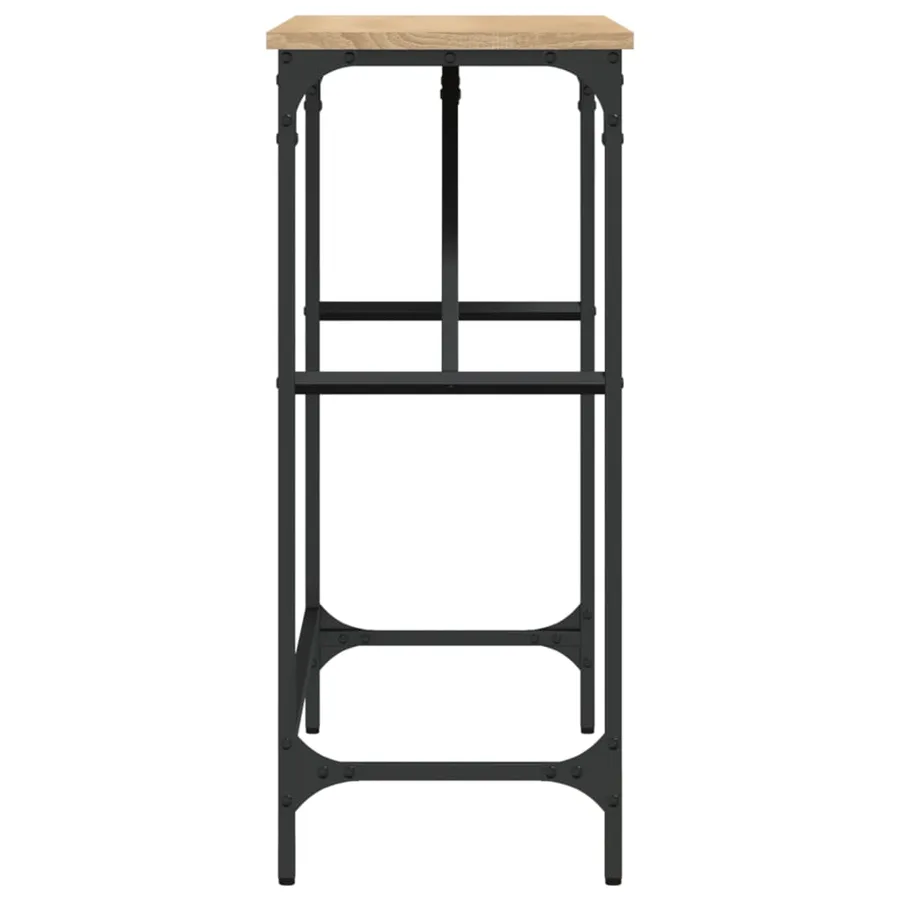 Table console chêne sonoma 100x32x75 cm bois d'ingénierie - 5