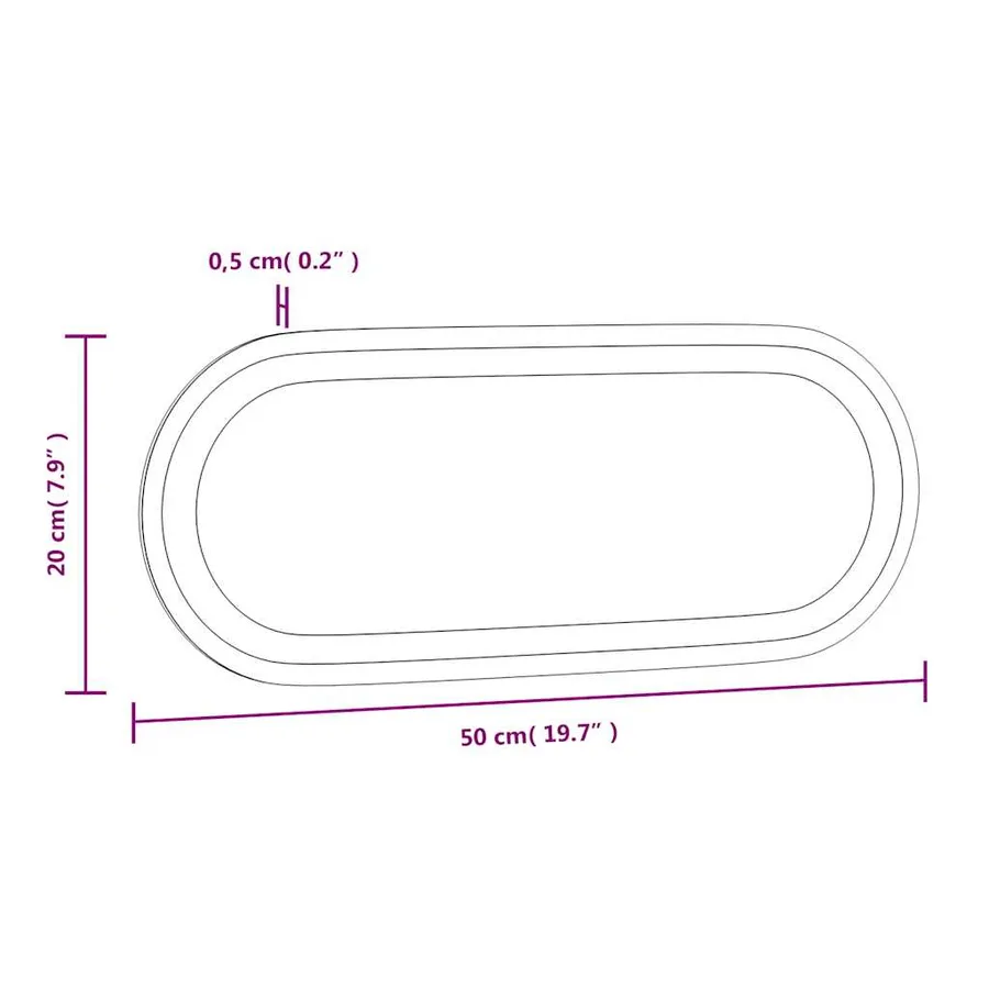 Miroir de salle de bain à LED 50x20 cm ovale - 13