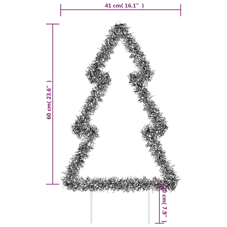 Décoration lumineuse arbre de Noël avec piquets 80 LED 60 cm - 10