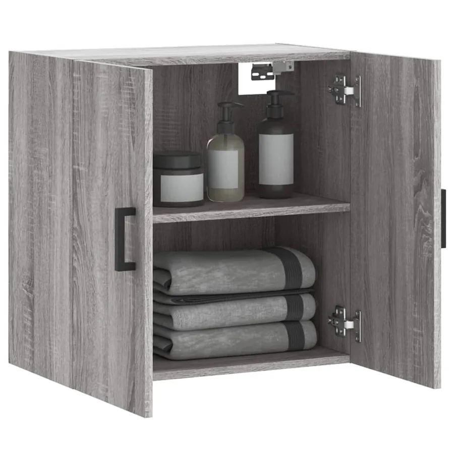 Armoire murale sonoma gris 60x31x60 cm bois d'ingénierie - 4
