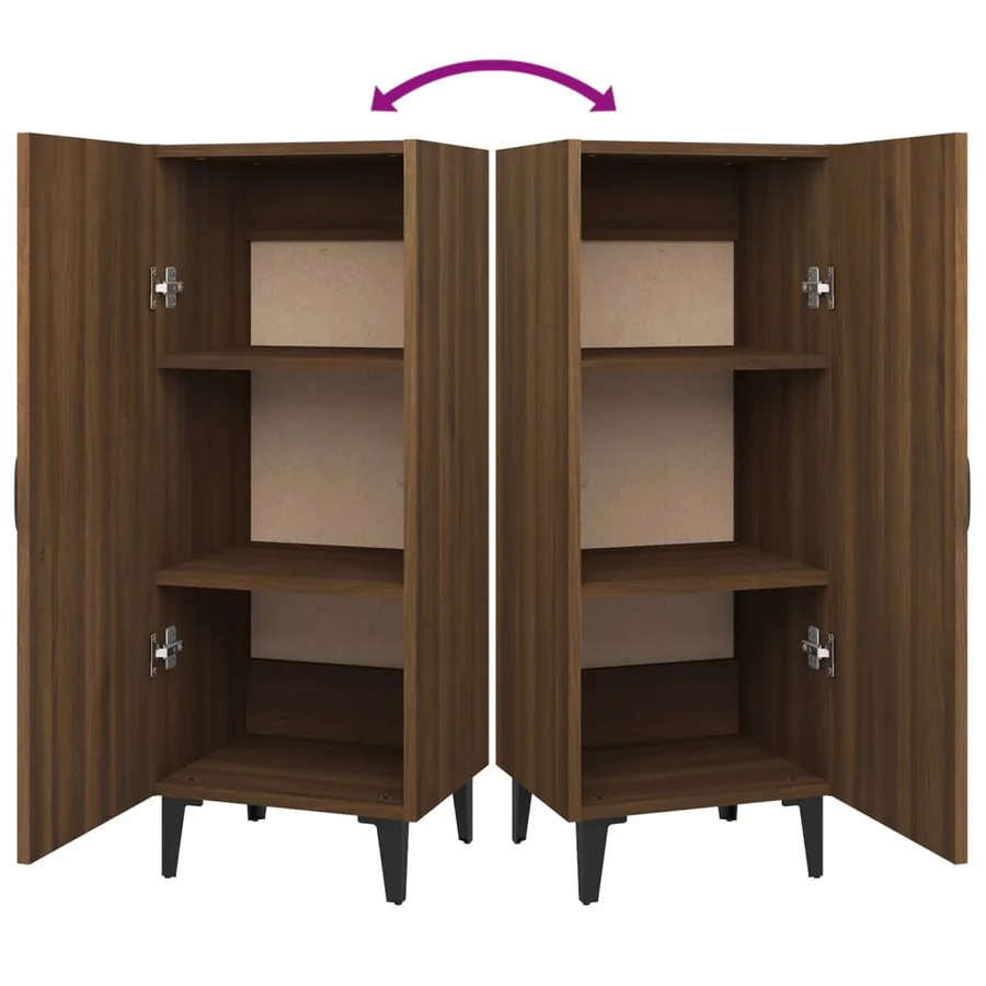 Buffet Chêne marron 34,5x34x90 cm Bois d'ingénierie - 8