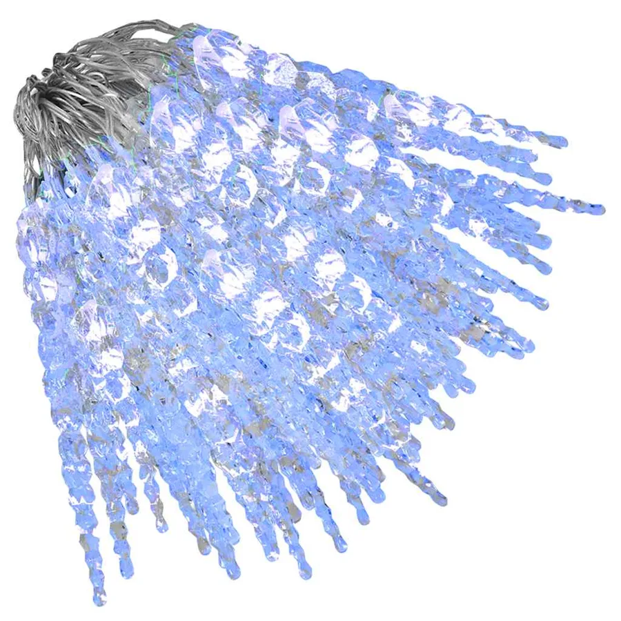 Guirlande lumineuse à glaçons Noël 200 LED bleu acrylique PVC - 3