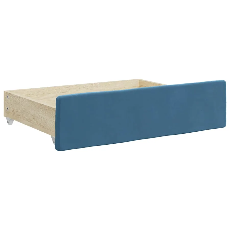 Tiroirs de lit 2 pcs bleu bois d'ingénierie et tissu - 3