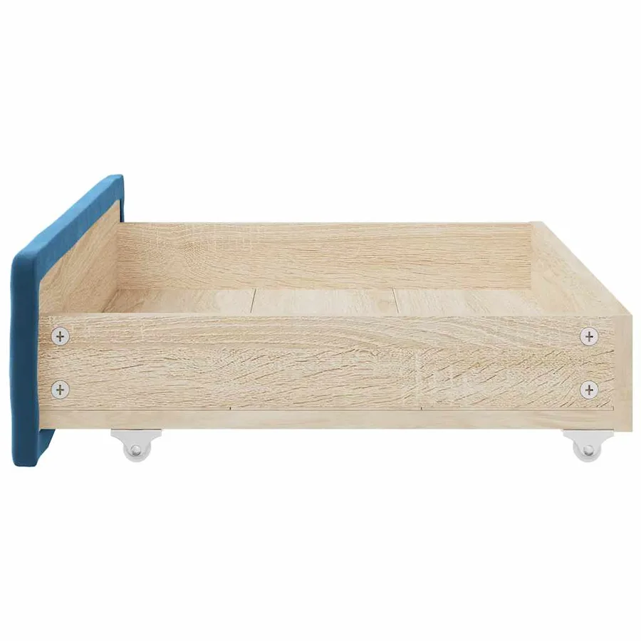 Tiroirs de lit 2 pcs bleu bois d'ingénierie et tissu - 5