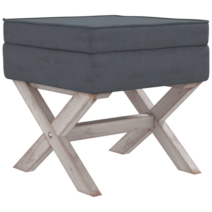 Tabouret de rangement Gris foncé 45x45x49 cm Velours - 2