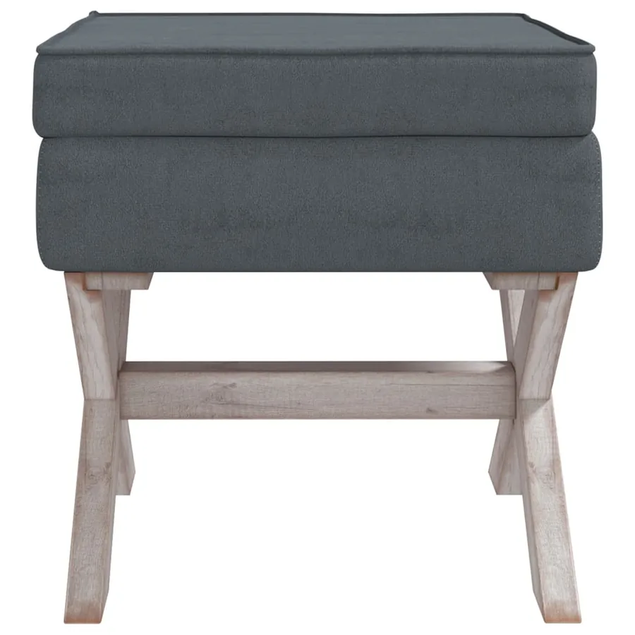 Tabouret de rangement Gris foncé 45x45x49 cm Velours - 3