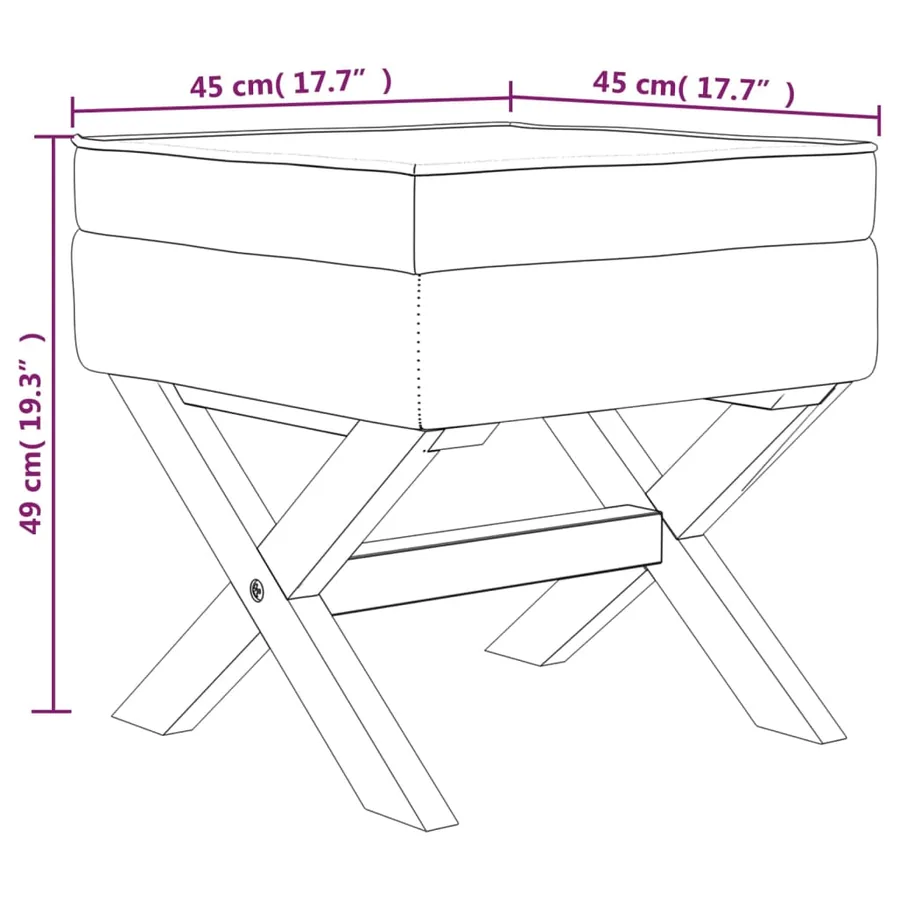 Tabouret de rangement Gris foncé 45x45x49 cm Velours - 7