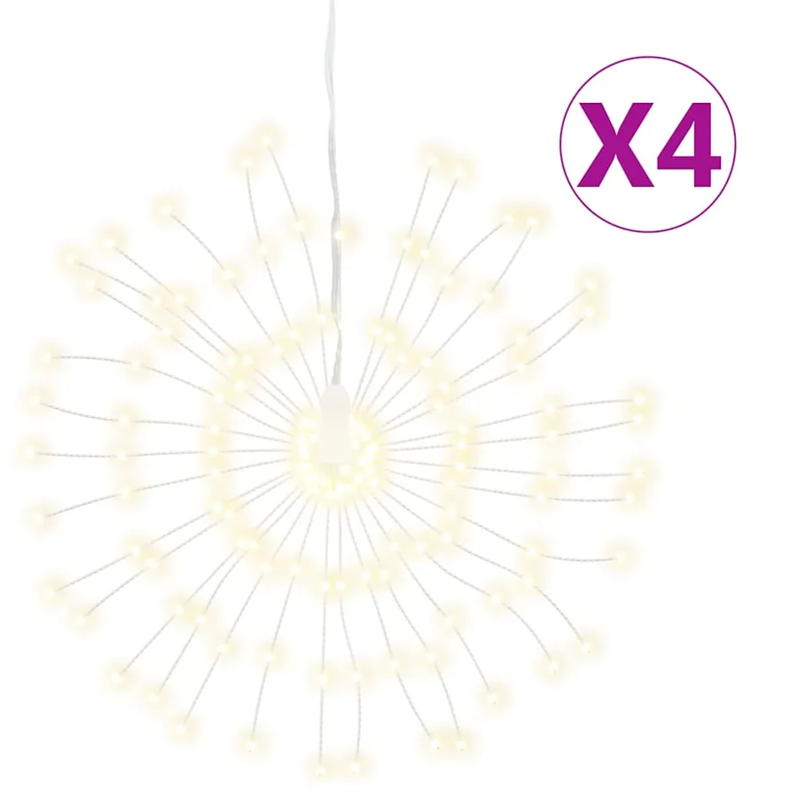 Étoile rayonnante de Noël 140 LED 4 pcs blanc chaud 17 cm - 2