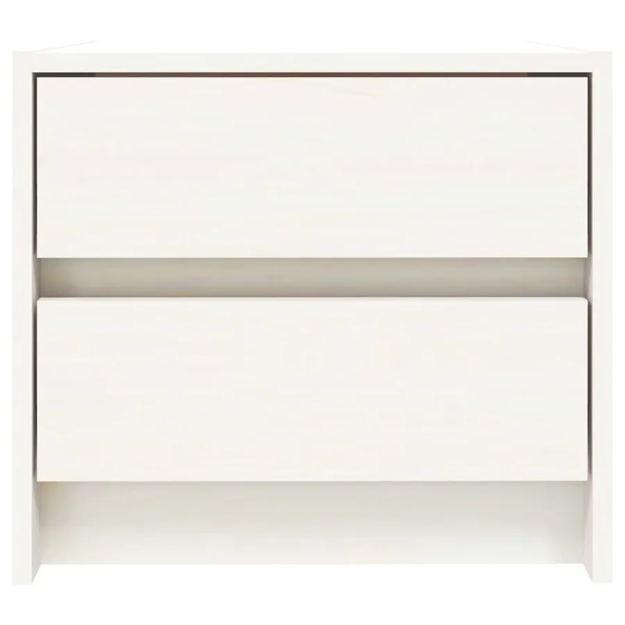 Table de chevet blanc 40x31x35,5 cm bois de pin massif - 5