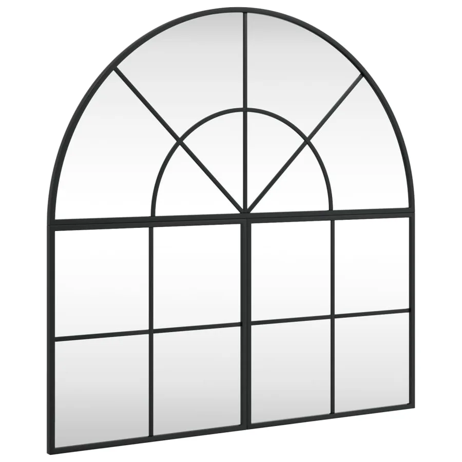 Miroir mural noir 80x80 cm arche fer - 2