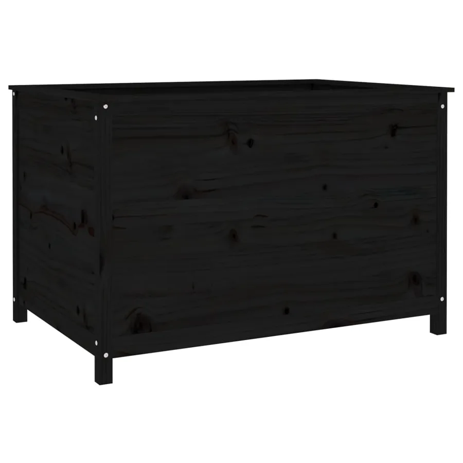 Lit surélevé de jardin noir 119,5x82,5x78 cm bois de pin massif - 2