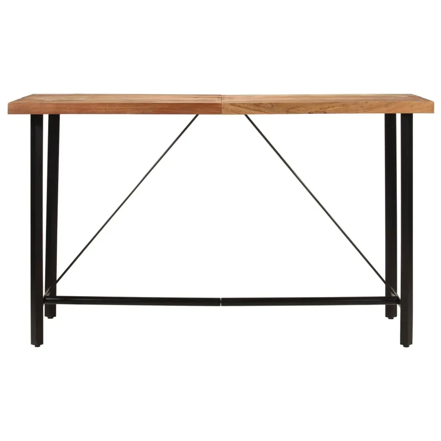 Table de bar 180x70x107 cm bois massif d'acacia et fer - 2