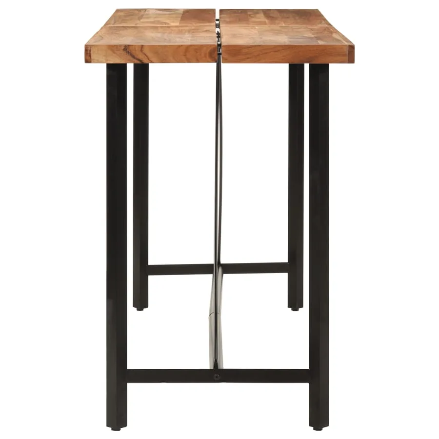 Table de bar 180x70x107 cm bois massif d'acacia et fer - 3