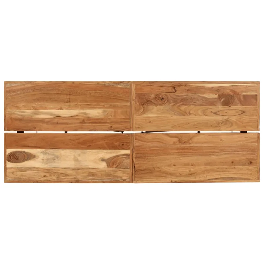 Table de bar 180x70x107 cm bois massif d'acacia et fer - 4