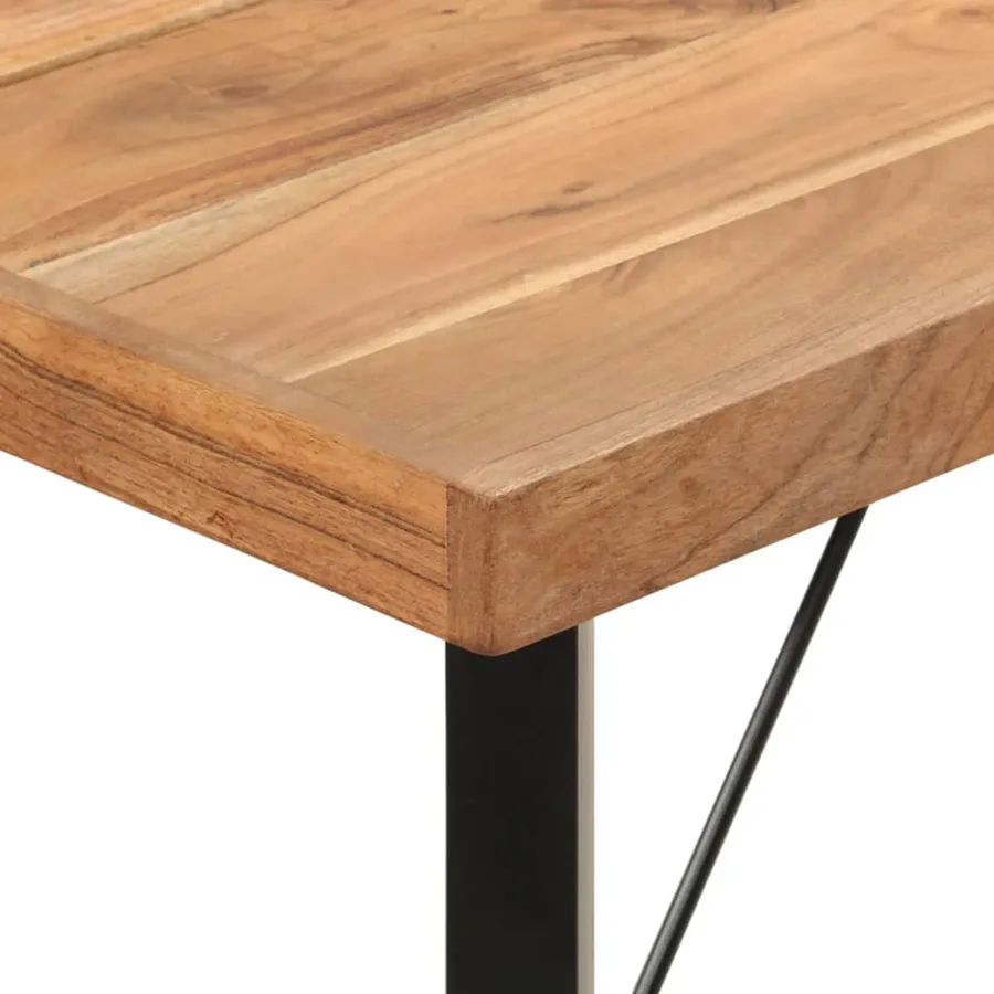 Table de bar 180x70x107 cm bois massif d'acacia et fer - 6