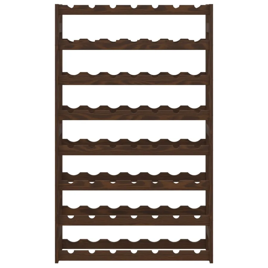 Casier à bouteilles pour 56 bouteilles marron bois pin solide - 3