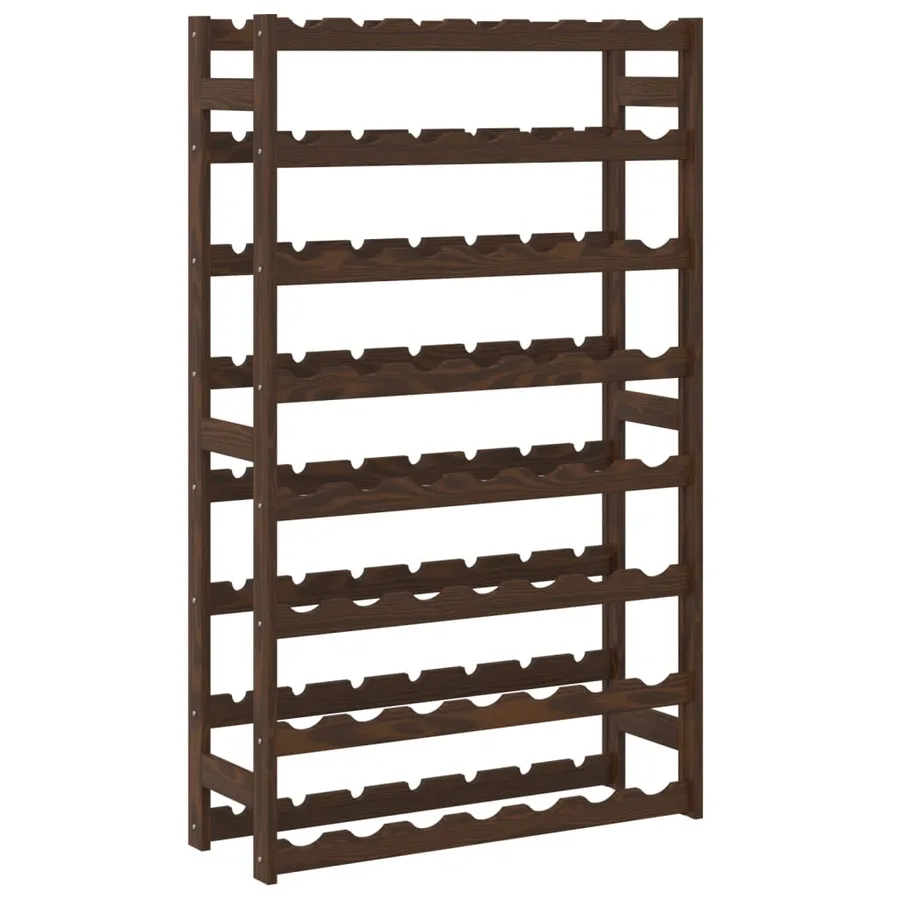 Casier à bouteilles pour 56 bouteilles marron bois pin solide - 5