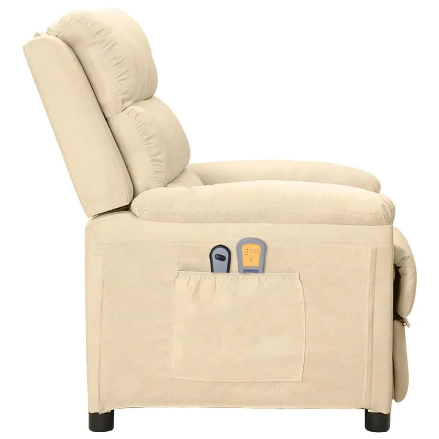 Fauteuil électrique de massage Crème Tissu - 4