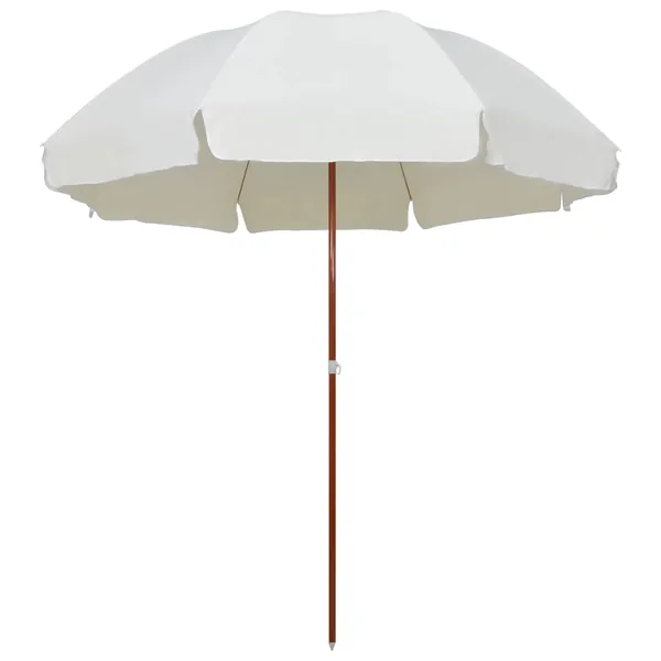 Parasol de jardin avec mât en acier 300 cm sable