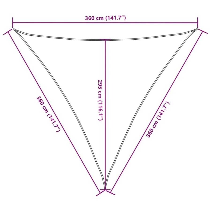 Voile parasol tissu oxford triangulaire 3,6x3,6x3,6m vert foncé - 10