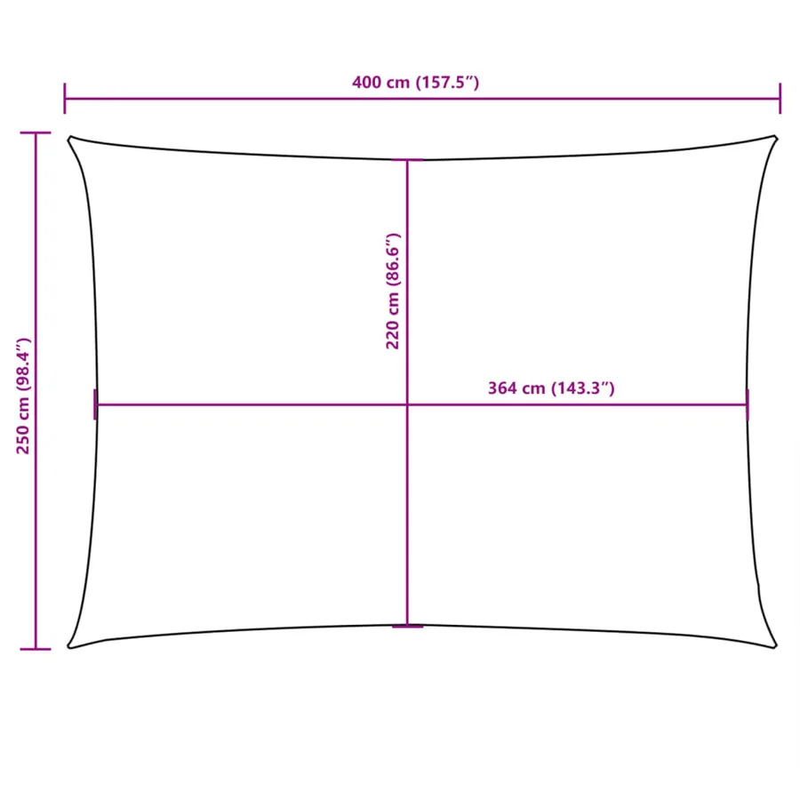 Voile de parasol tissu oxford rectangulaire 2,5x4 m orange - 10