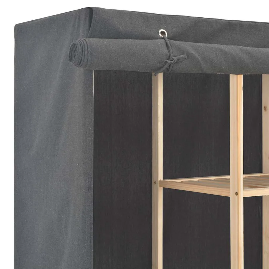 Garde-robe Gris 173x40x170 cm Tissu - 4