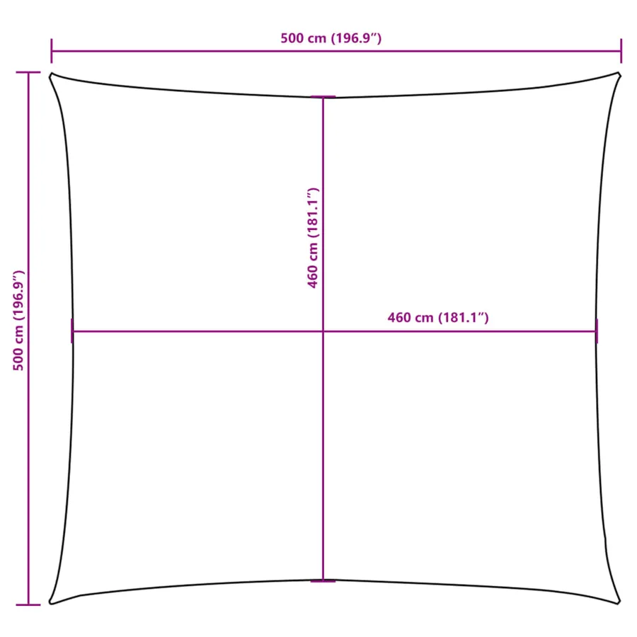 Voile de parasol tissu oxford carré 5x5 m vert foncé - 10