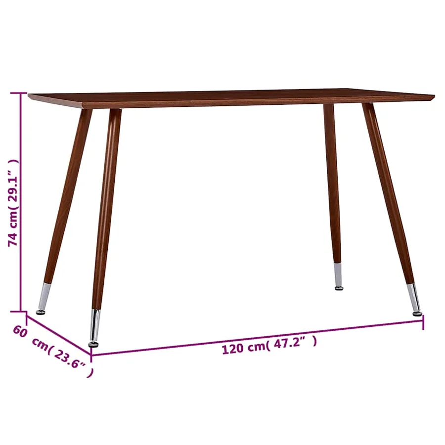 Table de salle à manger Marron 120x60x74 cm MDF - 6
