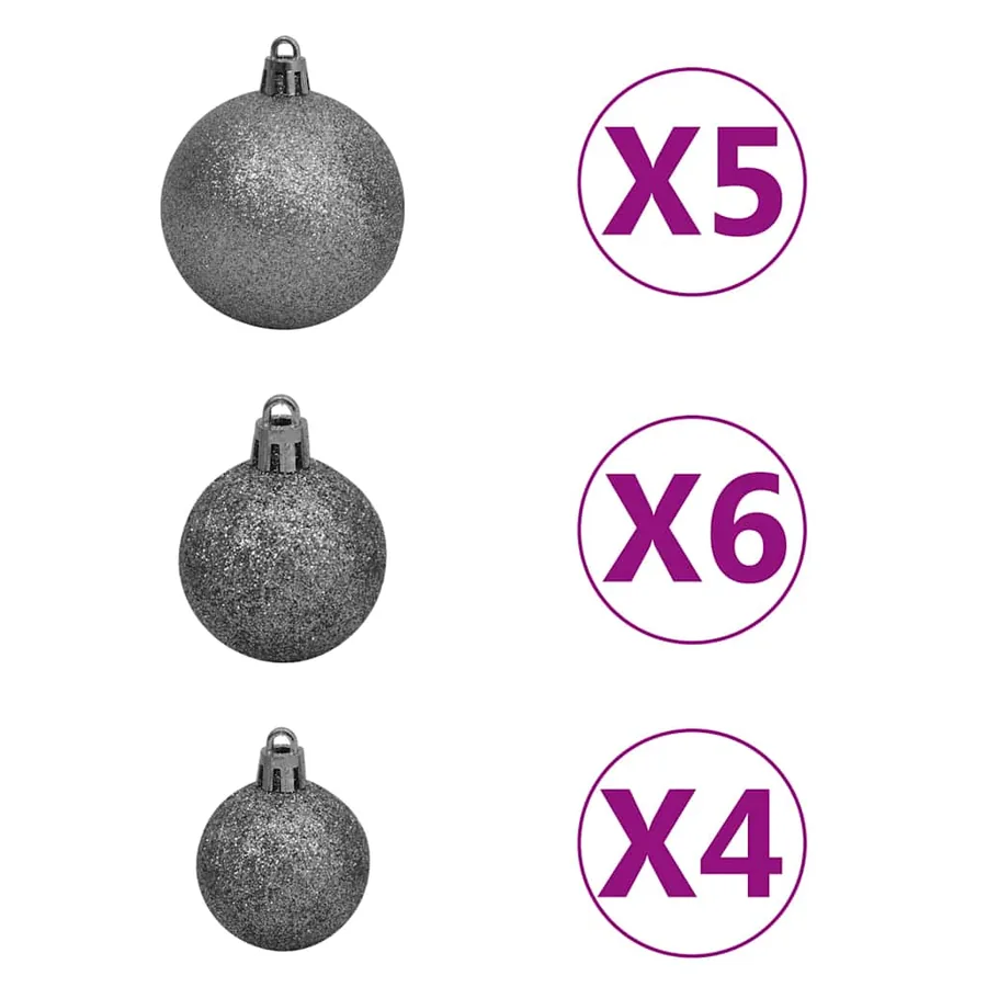 Arbre de Noël artificiel pré-éclairé/boules 150 cm 380 branches - 6