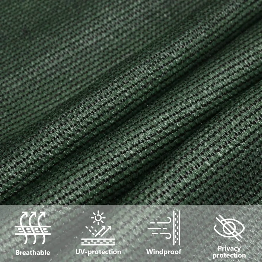 Voile d'ombrage 160 g/m² Vert foncé 2,5x2,5 m PEHD - 11