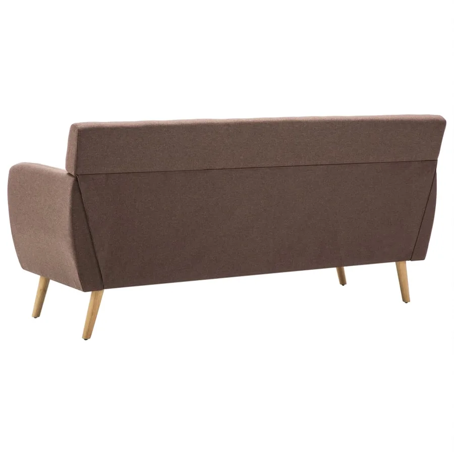 Canapé à 3 places revêtement en tissu 172x70x82 cm marron - 5