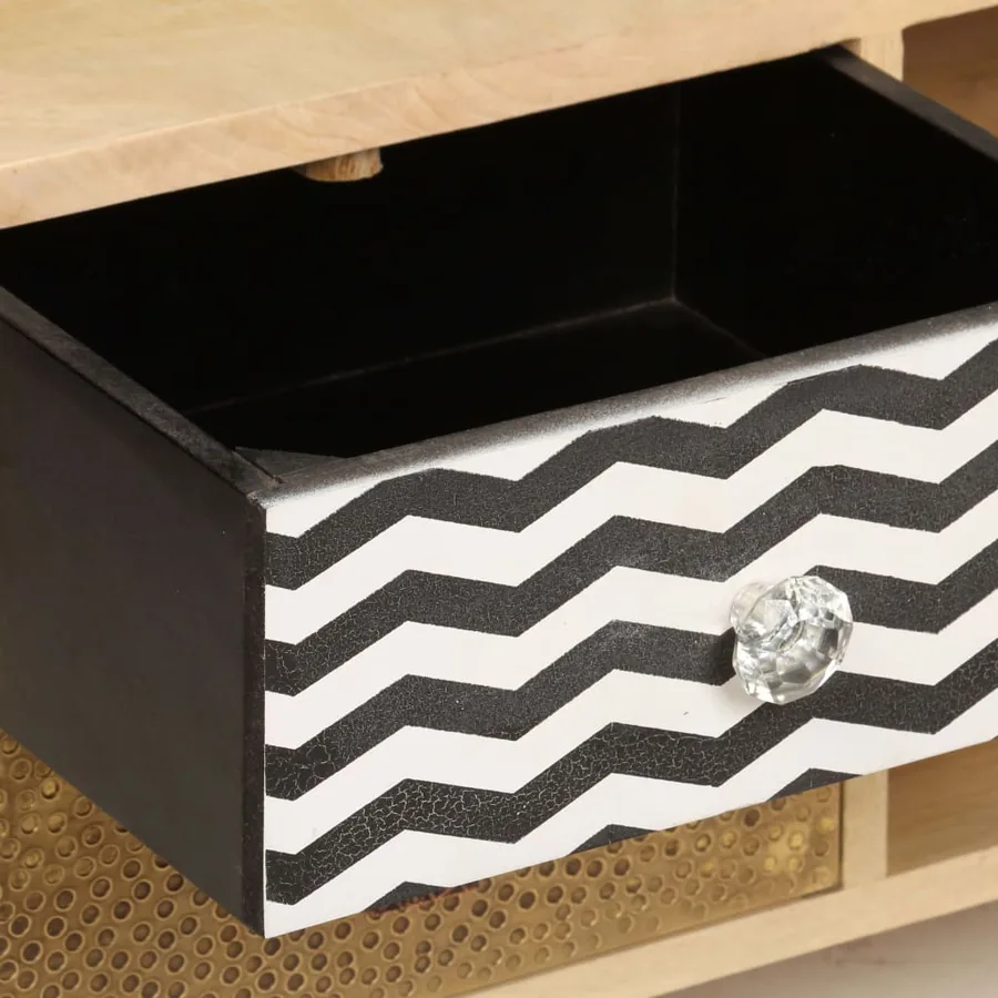 Meuble TV 120x30x40 cm Bois massif de manguier - 9