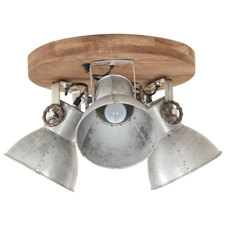 Plafonnier industriel 25 W Argenté 42x27 cm E27 - 2