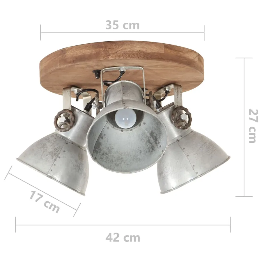 Plafonnier industriel 25 W Argenté 42x27 cm E27 - 7