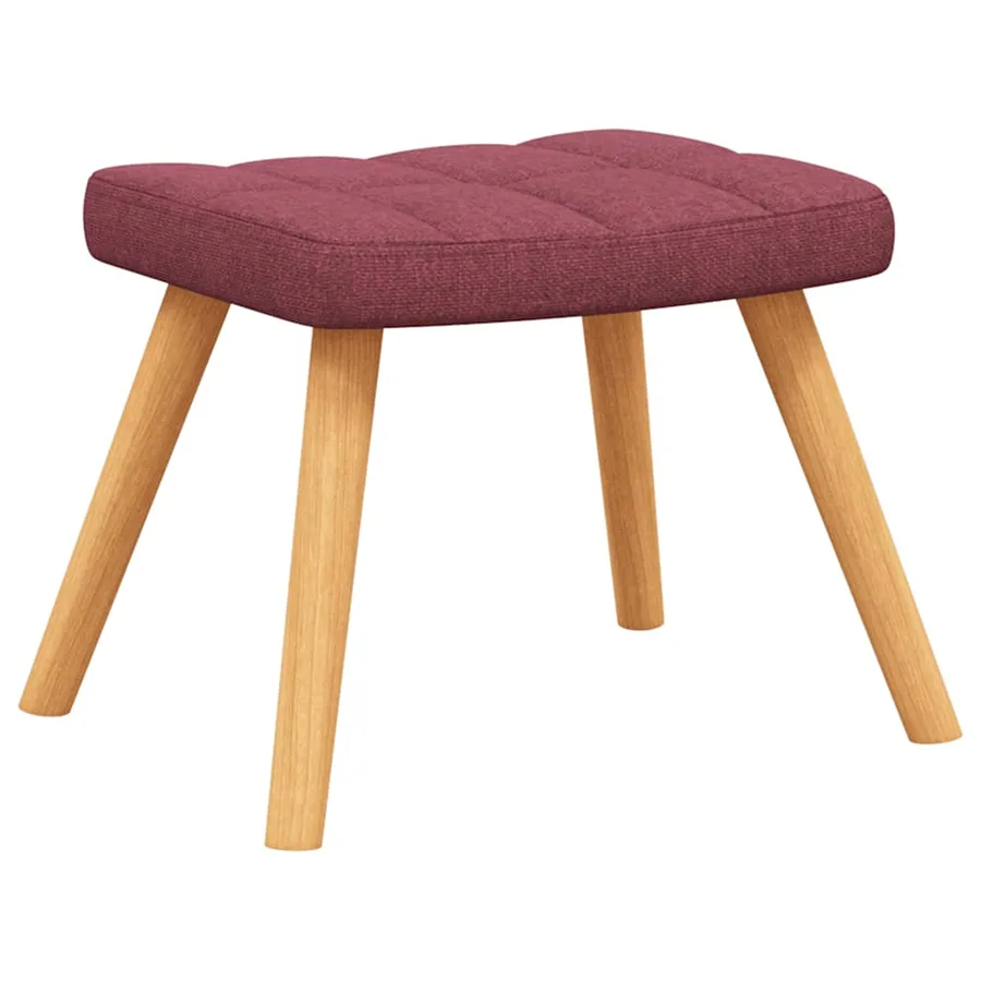 Chaise à bascule avec tabouret Rouge bordeaux Tissu - 8