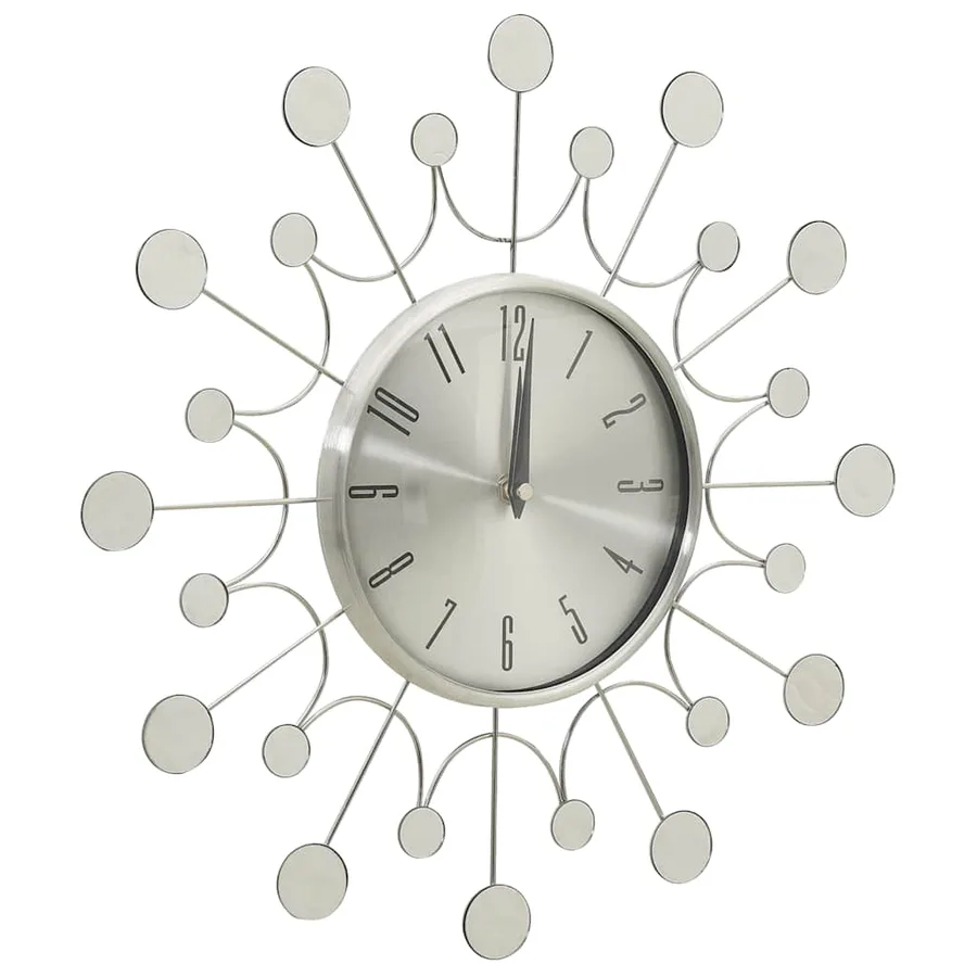 Horloge murale argent 40 cm métal - 3