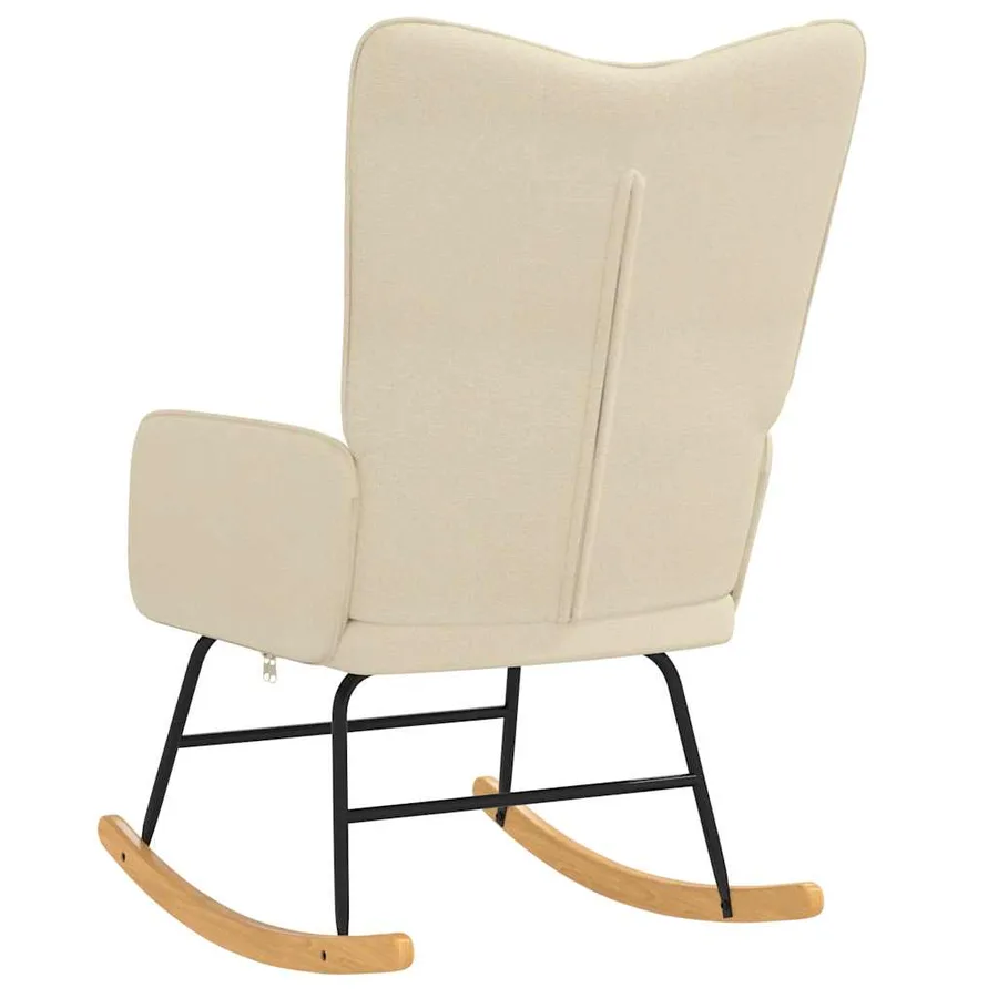 Chaise à bascule Crème Tissu - 5