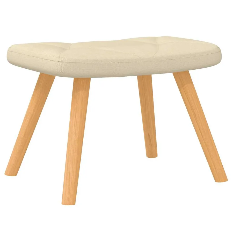 Chaise à bascule avec repose-pied Crème Tissu - 7
