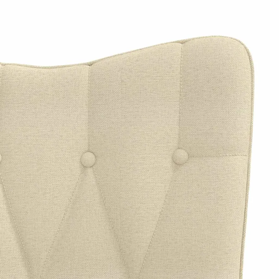 Chaise à bascule avec repose-pied Crème Tissu - 9